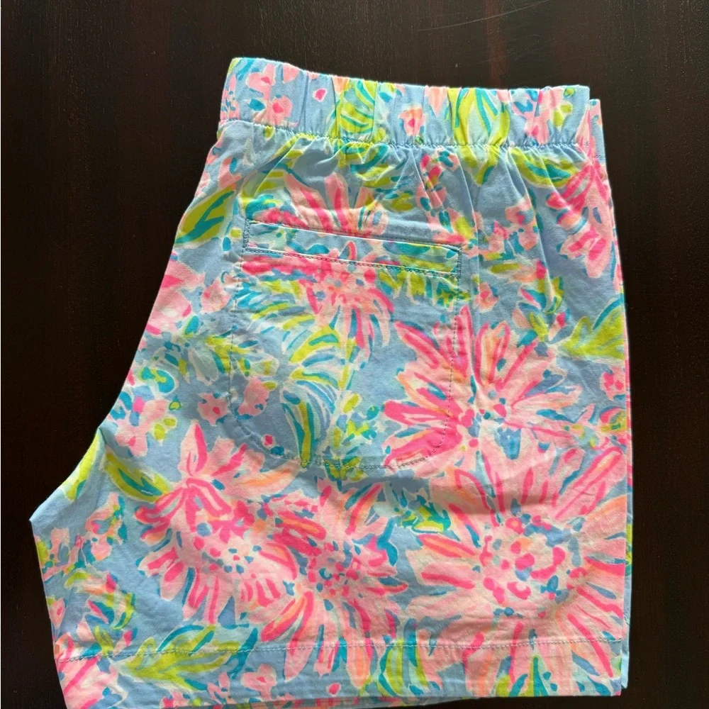 Lilly Pulitzer Pink and Blue Floral Women's Shorts - Picture 4 of 5